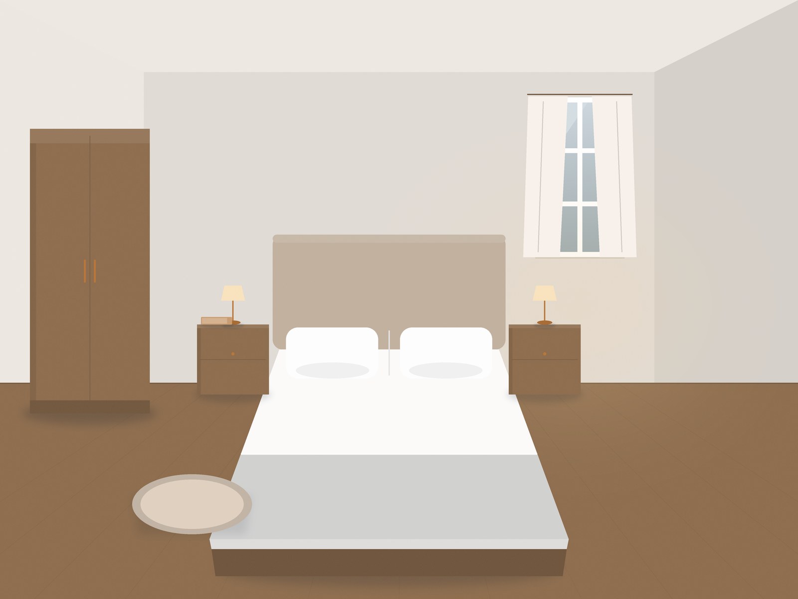 Interieurfoto van een slaapkamer